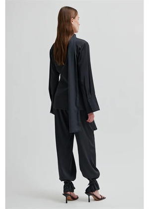 Glari wrap skjorte Black Sand Second Female 